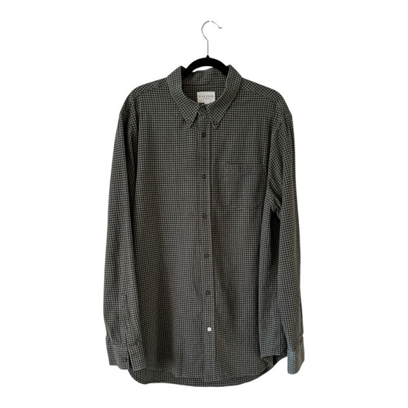Five Four Shirt Long Sleeves Button Down Pocket Gingham Gray Mens Size 2XL - Picture 1 of 14